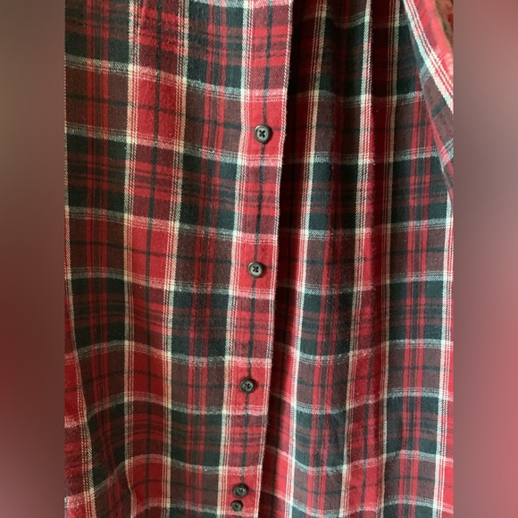 American Eagle Flannel Shirt Plaid Red & Dk Grey Buffalo Cotton Button Mens M - Picture 2 of 5